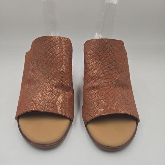 Kork Ease Sandal Womens 9 M Brown Animal Print Cork Heel Slide On Cottage Boho - Picture 2 of 7